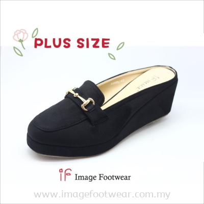 PlusSize Women 2.5 inch Wedges- PS-999(B)-13- BLACK Colour