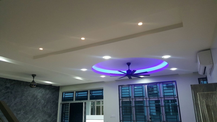 Color LED Effect Plaster Ceiling Design Reference