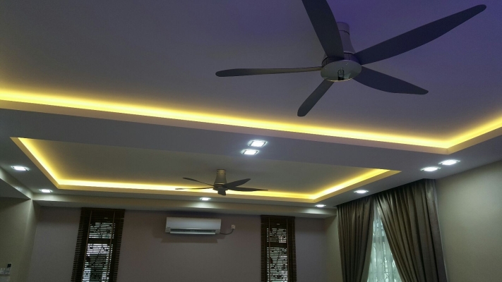 Rujukan Reka Bentuk Plafon & Siling Plaster Efek LED Warna Warni