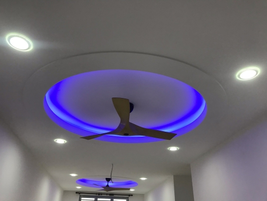 Rujukan Reka Bentuk Plafon & Siling Plaster Efek LED Warna Warni