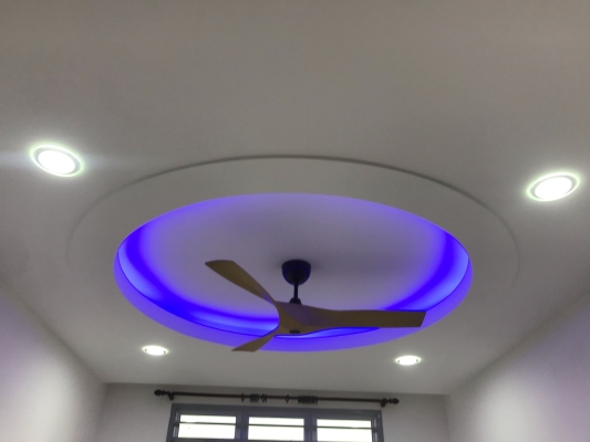 Rujukan Reka Bentuk Plafon & Siling Plaster Efek LED Warna Warni