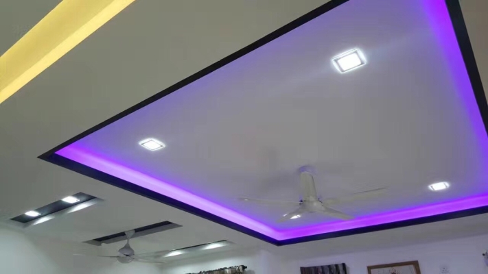 Color LED Effect Plaster Ceiling Design Reference