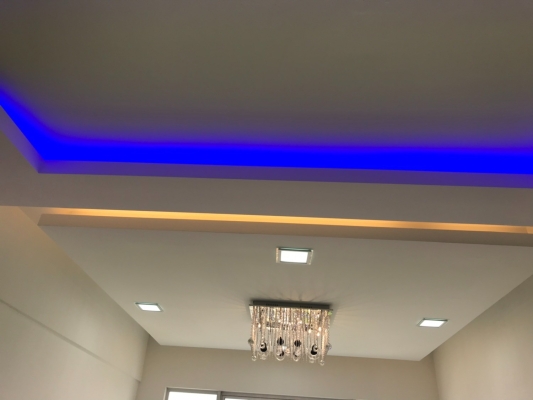 Rujukan Reka Bentuk Plafon & Siling Plaster Efek LED Warna Warni