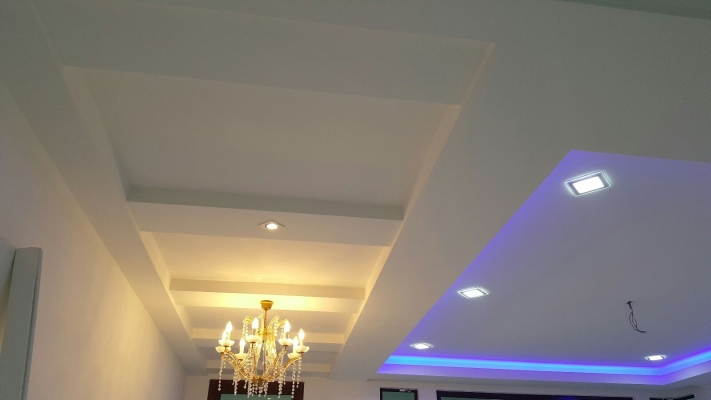 Rujukan Reka Bentuk Plafon & Siling Plaster Efek LED Warna Warni