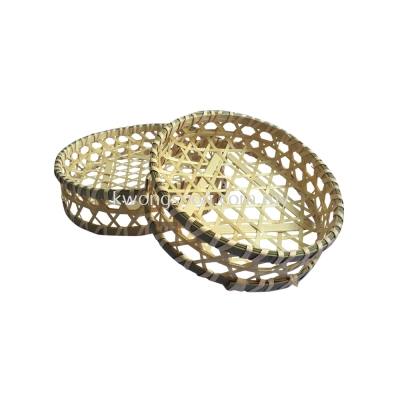 18cm / 21cm 2pcs Round Bamboo Basket