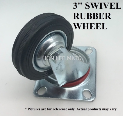 SWIVEL RUBBER WHEEL 3" 