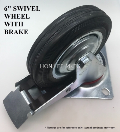 SWIVEL WHEEL WITH BRAKE 6" 