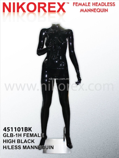 451101BK - FEMALE FIBER HEADLESS MANNEQUIN G.BLACK (GLB-1H)