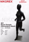 460004BK - FEMALE SPORT/M (EGG FACE) MATTE BLACK (361) Sport Mannequin MANNEQUINS