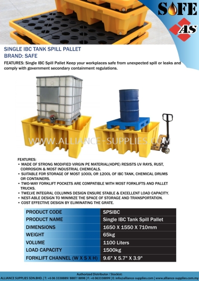 SAFE Single IBC Tank Spill Pallet