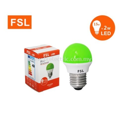 FSL 2w E27 LED Bulb - Green