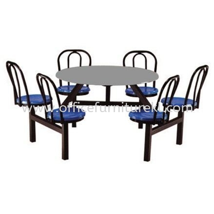 6 SEATER ROUND FIBREGLASS TABLE WITH BACKREST - canteen table set/ fibreglass table jalan tun razak | canteen table putra jaya | canteen table cyber jaya
