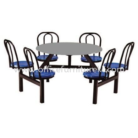 6 TEMPAT DUDUK MEJA BULAT GENTIAN KACA DAN KERUSI - canteen table set/ fibreglass table jalan tun razak | canteen table putra jaya | canteen table cyber jaya