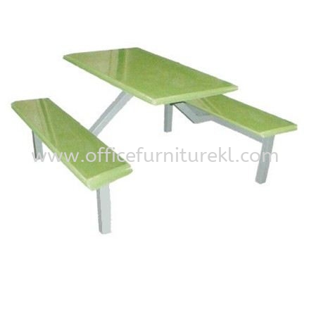 6 RECTANGULAR TABLE WITH BENCH - canteen table set/ fibreglass table oasis ara damansra | canteen table setiawangsa | canteen table titiwangsa