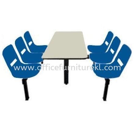 6 SEATER CAFETERIA TABLE WITH CHAIR - canteen table set/ fibreglass table puchong | canteen table dataran sunway | canteen table setapak