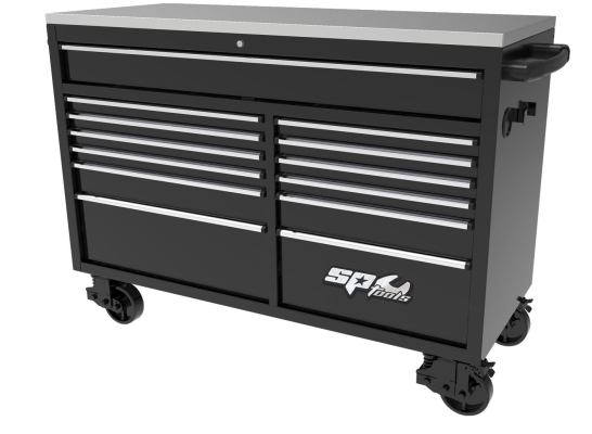 SP TOOLS 59" USA SUMO SERIES WIDE ROLLER CABINET - 13 DRAWER - BLACK/CHROME SP44725