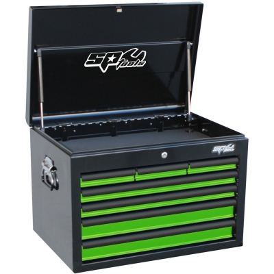 SP TOOLS CUSTOM SERIES TOOL BOX - 7 DRAWER - DEEP - GREEN/BLACK SP40102G