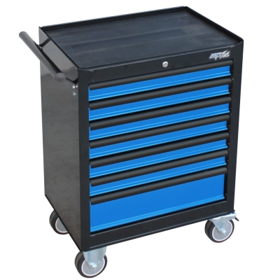 SP TOOLS CUSTOM SERIES ROLLER CABINET - 7 DRAWER - BLUE/BLACK SP40104BL