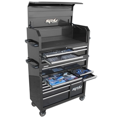 SP TOOLS SUMO SERIES POWER HUTCH TOOL KIT - 276PC - METRIC/SAE - BLACK/CHROME HANDLES SP50551