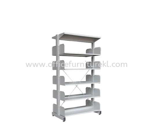 STEEL LIBRARY SHELVING DOUBLE SIDED WITHOUT SIDE PANEL AND 5 SHELVING - Library Shelving Sungai Besi | Library Shelving Bukit Jalil | Library Shelving Sungai Buloh