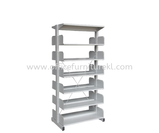 STEEL LIBRARY SHELVING DOUBLE SIDED WITHOUT SIDE PANEL AND 6 SHELVING - Library Shelving Seri Kembangan | Library Shelving Serdang | Library Shelving Puncak Jalil