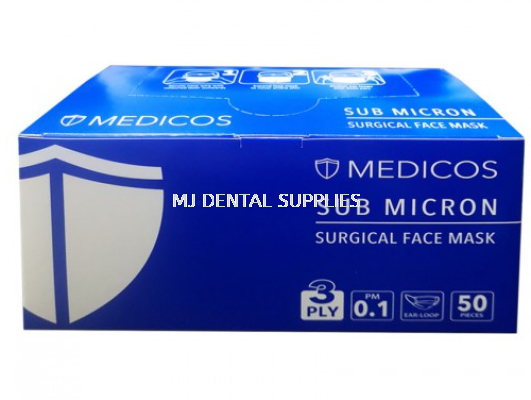 3 PLY SURGICAL FACE MASK, MEDICAL GRADE (EARLOOP), MEDICOS