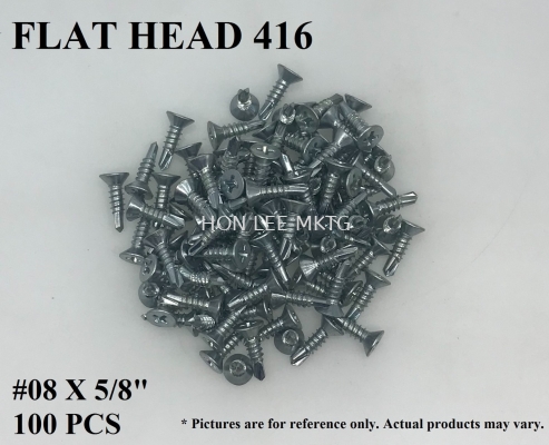 FLAT HEAD 416 #08 X 5/8" [100 PCS] 