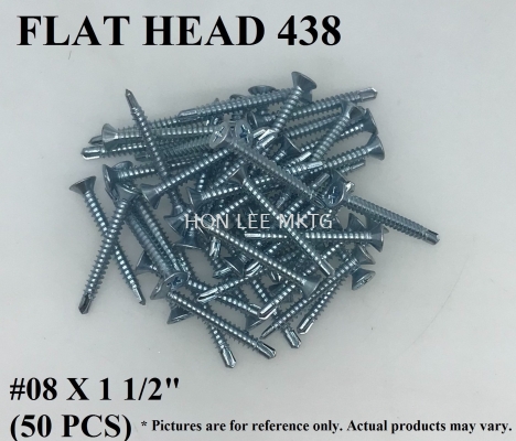 FLAT HEAD 438 #08 X 1 1/2" [50 PCS] 