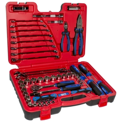 SP TOOLS TOOL KIT IN X-CASE - 3/8"DR - 65PC METRIC/SAE SP51204