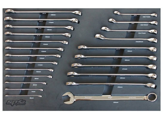 SP TOOLS FOAM TRAY - METRIC ONLY - 23PC - SPANNERS INCLUDED SP50022