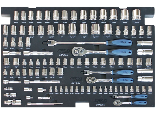 SP TOOLS FOAM TRAY - METRIC/SAE - 103PC - SOCKETS & ACCESSORIES INCLUDED SP50005