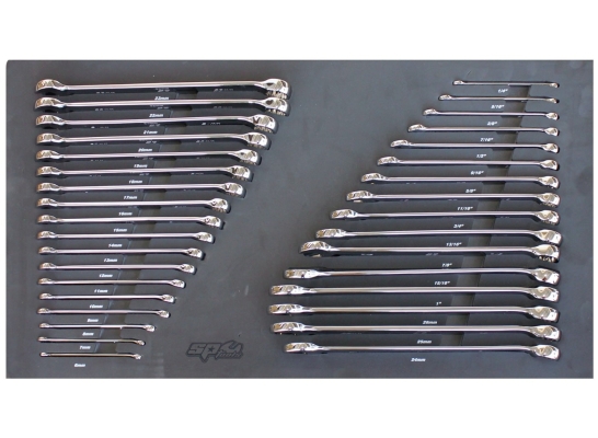 SP TOOLS FOAM TRAY - METRIC/SAE - 34PC - SPANNERS INCLUDED SP50018