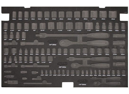 SP TOOLS EVA FOAM TOOL STORAGE (103PC METRIC/SAE) - SOCKETS SP50905