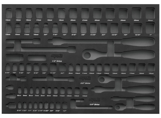 SP TOOLS EVA FOAM TOOL STORAGE (84PC METRIC/SAE) - SOCKETS SP50910