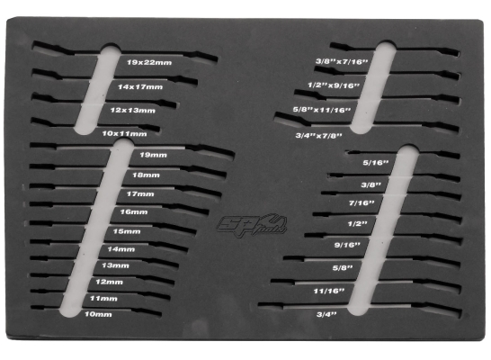 SP TOOLS EVA FOAM TOOL STORAGE (26PC METRIC/SAE) - SPANNERS SP50920