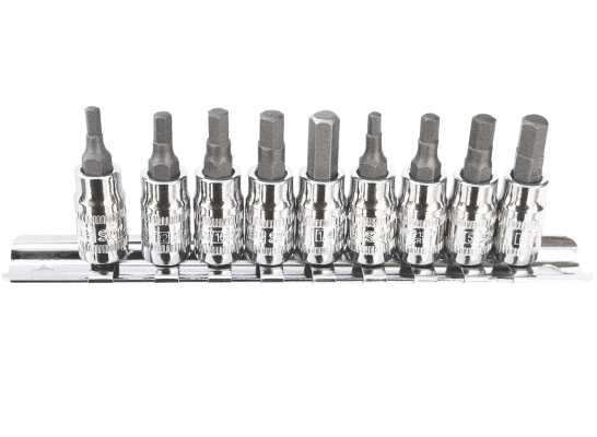 SP TOOLS 1/4"DR & 3/8"DR INHEX SOCKET RAIL SET - 9PC - METRIC SP20545