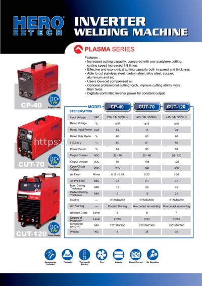 HERO INVERTER WELDING MACHINE CP-40/CUT-70/CUT-120