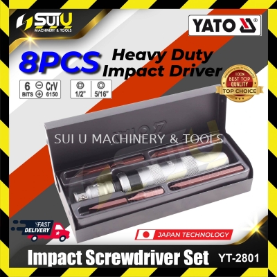 YATO YT-2801 / YT2801 Heavy Duty 8Pcs Impact Screwdriver Set