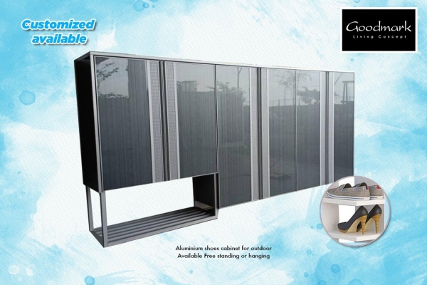 Aluminium shoe cabinet for outdoor