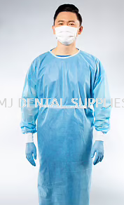 NON-WOVEN ISOLATION GOWN 40GSM WITH KNITTED CUFF, MEDICOS