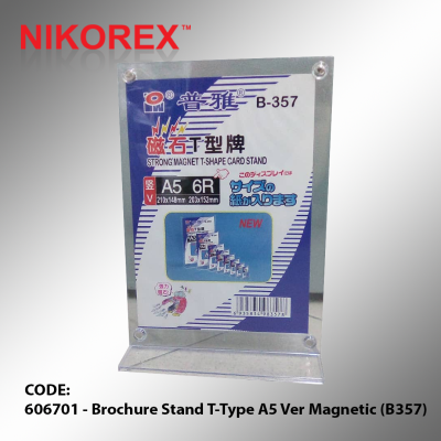 606701 - Brochure Stand T-Type A5 Ver Magnetic (B357)