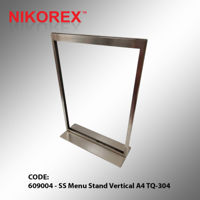 609004 - SS Menu Stand Vertical A4 TQ-304