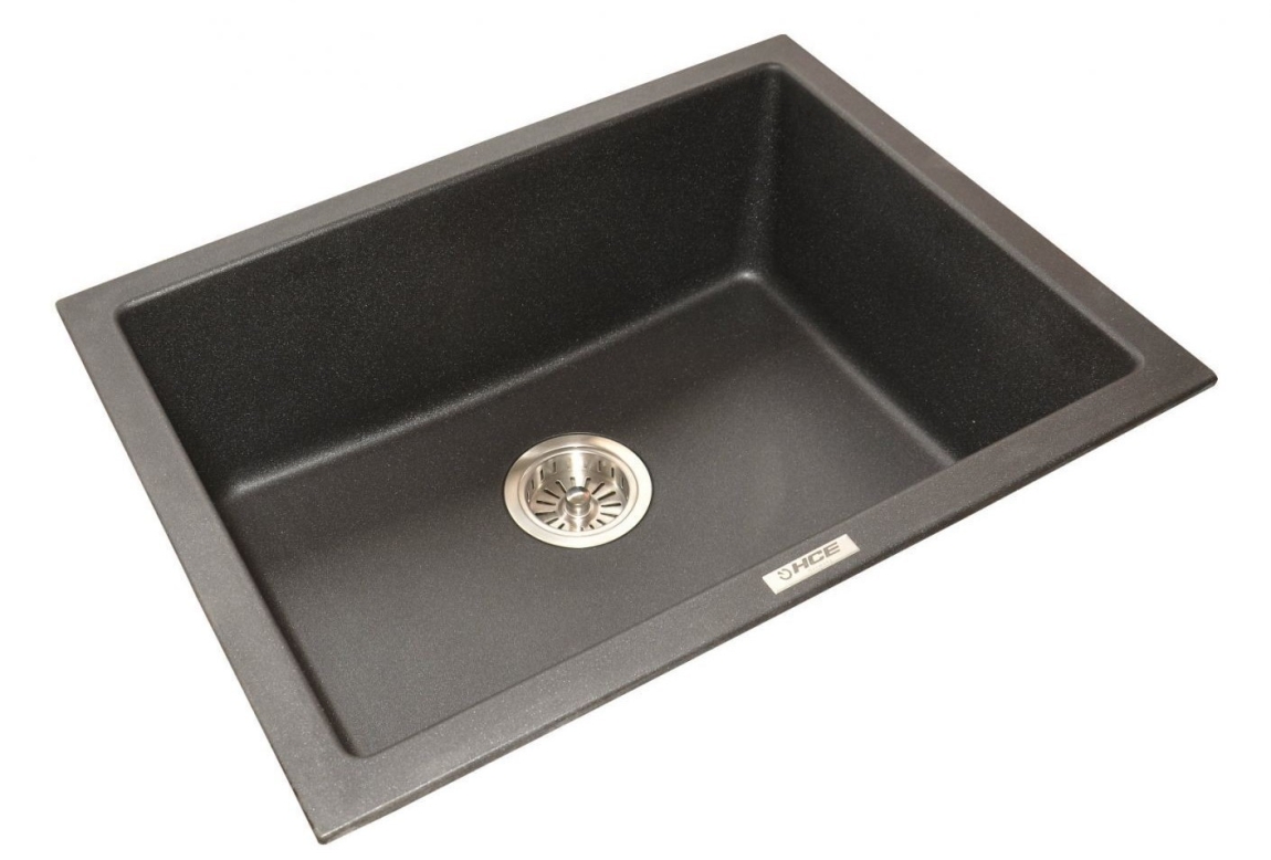 Kitchen Granite Sink : GKS 6146 (METALIC BLACK) Single Bowl Granite Sink Kitchen Sink Choose Sample / Pattern Chart