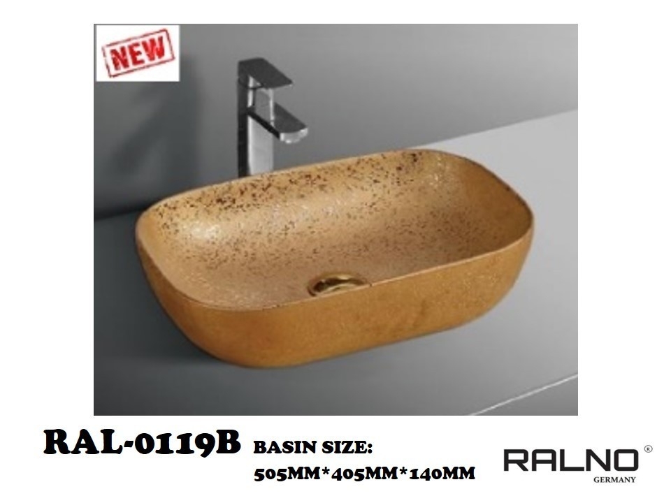 RAL-0119B Basin Jenis Seni Bilik Mandi / Tandas Carta Pilihan Warna Corak