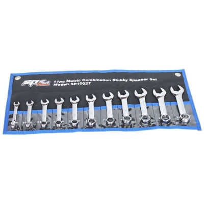 SP TOOLS COMBINATION ROE SPANNER SET - STUBBY - METRIC - 11PC SP10027