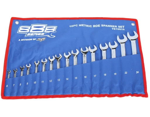 SP TOOLS COMBINATION ROE SPANNER SET - METRIC - 16PC T810016