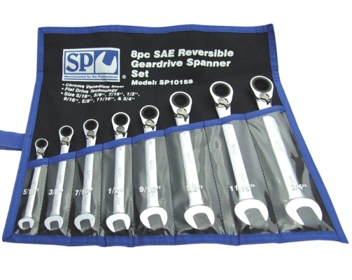 SP TOOLS GEAR DRIVE ROE SPANNER SET - 15 OFFSET - SAE - 8PC SP10158