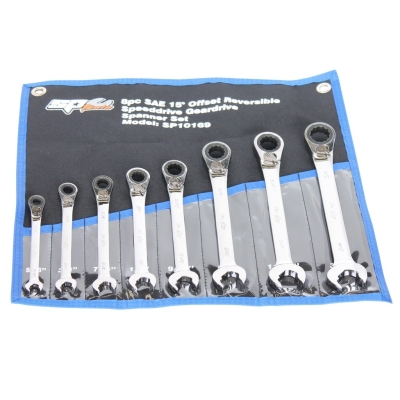 SP TOOLS SPEED DRIVE GEAR SPANNER SET - 15 OFFSET - SAE - 8PC SP10169