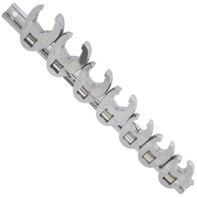 SP TOOLS FLARE NUT CROWFOOT WRENCH RAIL SET - 3/8"DR SAE - 7PC SP20594