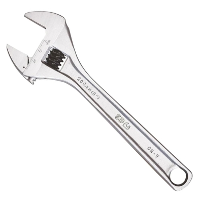 SP TOOLS ADJUSTABLE WRENCH - WIDE JAW PREMIUM - CHROME INDIVIDUAL SP18052